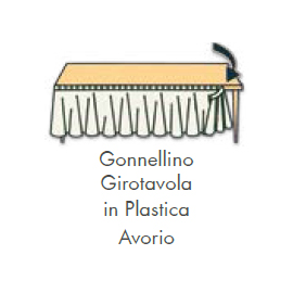 GONNELLINA GIROTAVOLA AVORIO in plastica 426x73 cm