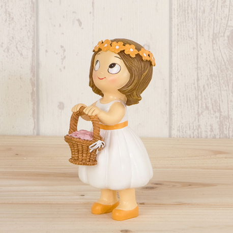 CAKE TOPPER BIMBA CON CESTINO 11cm