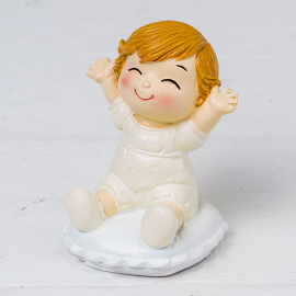 CAKE TOPPER BIMBO PICCOLO SU CUSCINO 8cm