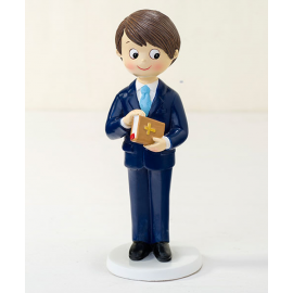 CAKE TOPPER COMUNIONE/CRESIMA BIMBO CON BIBBIA 17cm