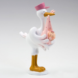 CAKE TOPPER NASCITA BIMBA CICOGNA TENERONA 20cm