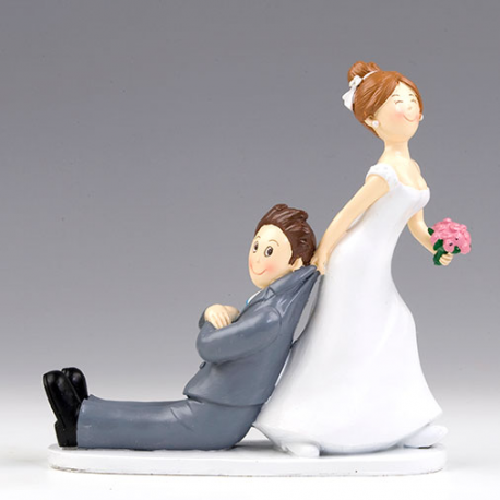 CAKE TOPPER SPOSI - TI TRASCINO VIA CON ME 19cm