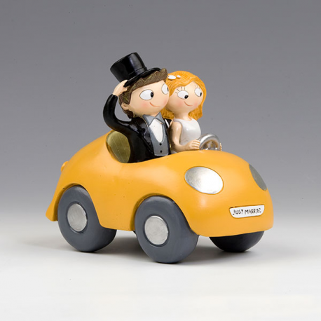 CAKE TOPPER SPOSI IN MACCHINA 17cm