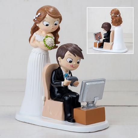 CAKE TOPPER SPOSI VIDEOGIOCO 21cm