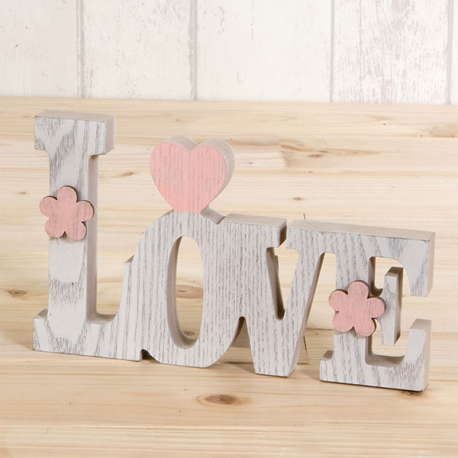 DECORAZIONE IN LEGNO LOVE 20,5x12cm
