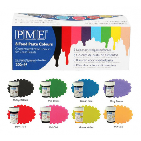 KIT 8 COLORANTI IN PASTA alimentari PME 25gr