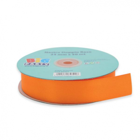 NASTRO DOPPIO RASO 25 mm x 50 mt - ARANCIO