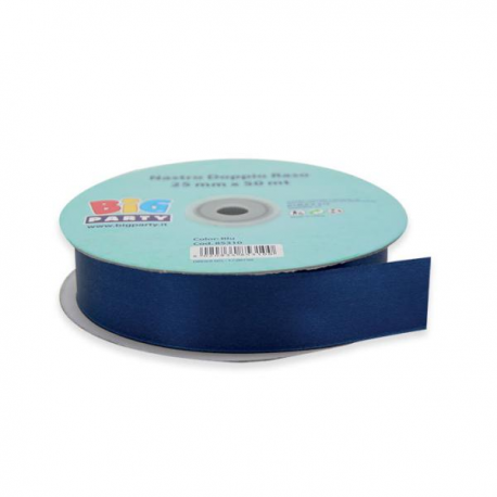 NASTRO DOPPIO RASO 25 mm x 50 mt - BLU SCURO