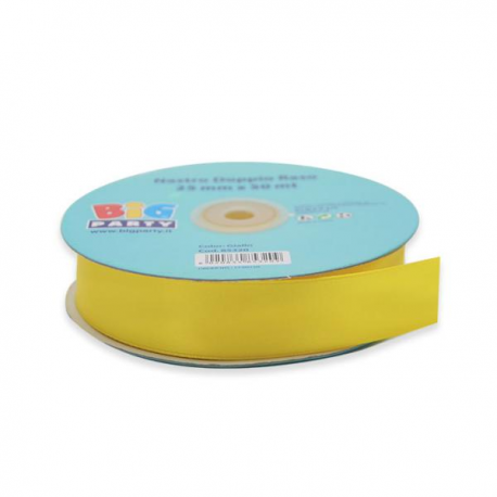 NASTRO DOPPIO RASO 25 mm x 50 mt - GIALLO LIMONE