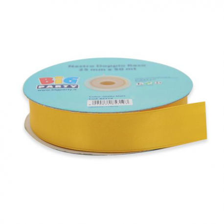 NASTRO DOPPIO RASO 25 mm x 50 mt - GIALLO SOLE