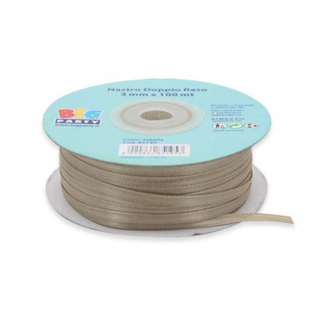 NASTRO DOPPIO RASO 3 mm x 100 mt - SABBIA