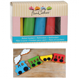 PASTA DI ZUCCHERO FunCakes - CONFEZIONE MULTIPLA COLORI PRIMARI - 5x100gr