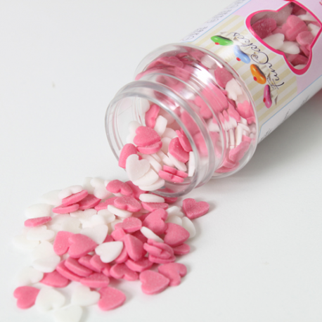 CUORICINI DI ZUCCHERO - ROSA & WHITE 30gr