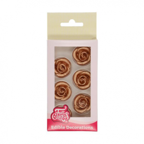 ROSE IN MARZAPANE ORO BRONZO PZ.6