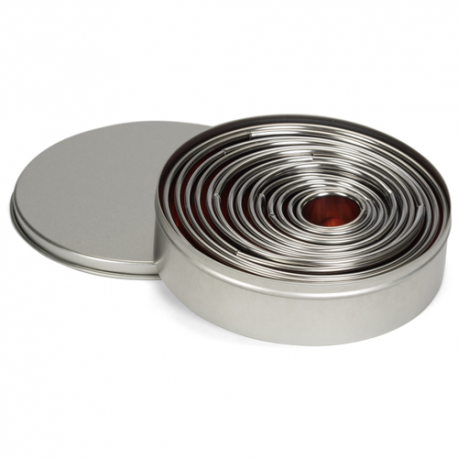 SET 14 PZ. COOKIE CUTTER TONDI IN ACCIAIO INOSSIDABILE - PROFESSIONALI