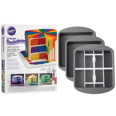 STAMPO SET RIEMPITORTA SCACCHIERA QUADRATA WILTON 26x21cm