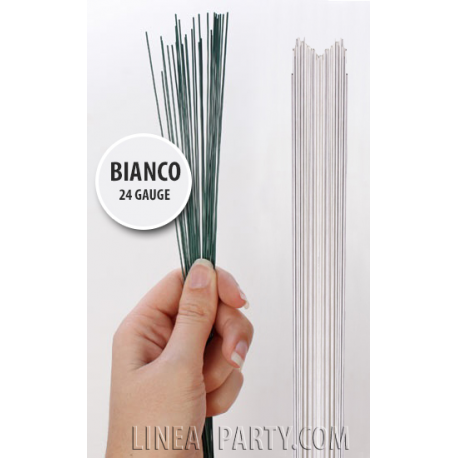FILI PER FIORI BIANCHI PZ.50 SPESSORE 0,50 mm (24 Gauge)