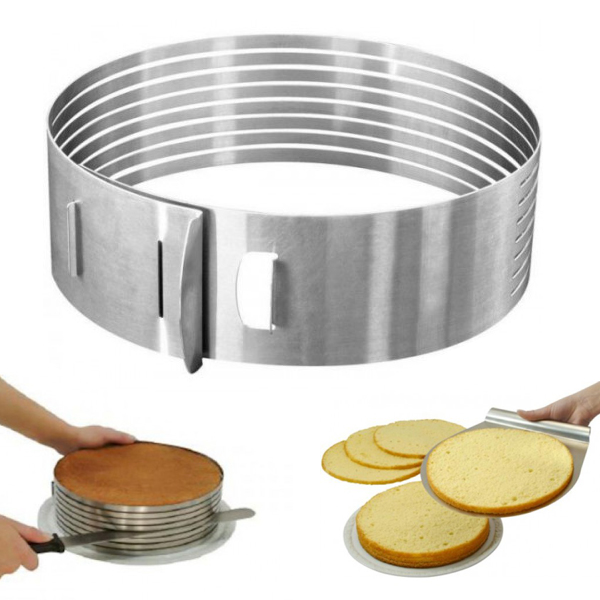 Stampo Circolare Acciaio Inox Anello Torte Regolabile 16-30cm Con 2 Clip Fissaggio E Scala, 20cm Stampo Torte Acciaio Inox