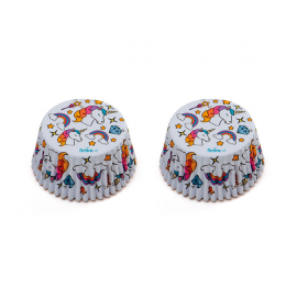 PIROTTINI PER CUPCAKES - MAGIC UNICORN Bianchi 50x32mm PZ.36