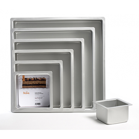 TEGLIA PROFESSIONALE QUADRATA 20x20cm H.7,5cm (in alluminio anodizzato)