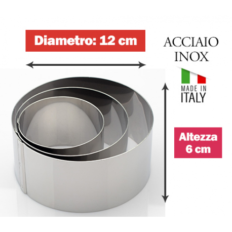 COPPAPASTA CERCHIO LISCIO INOX DIAM. 12cm x 6h.