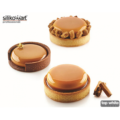 KIT TARTE RING Ø80 - 6 Anelli in materiale termoplastico + stampo in silicone da 6 cavità Silikomart