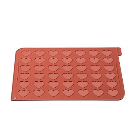 TAPPETO IN SILICONE PER MACARONS CUORI - 42 cavità Silikomart