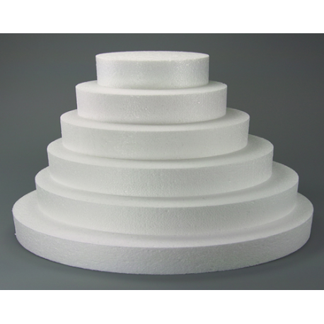 DUMMY CAKE - BASE DI POLISTIROLO PER TORTE TONDA diametro 25cm x 5cm di altezza