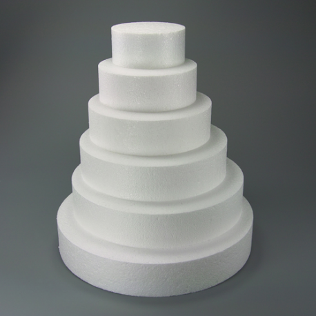 DUMMY CAKE - BASE DI POLISTIROLO PER TORTE TONDA diametro 15cm x 10cm di altezza
