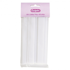 STECCHI BIANCHI PER CAKEPOPS IN PLASTICA 50 Pz. - 15cm