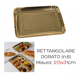 VASSOIO DORATO RETTANGOLARE CM.21,5X31 ( N.6 )