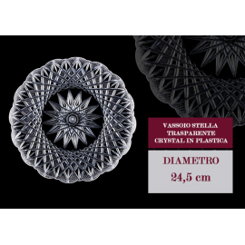 VASSOIO STELLA TONDO TRASPARENTE - diametro 24,5cm