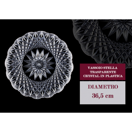 VASSOIO STELLA TONDO TRASPARENTE - diametro 36,5cm