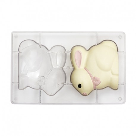 STAMPO CIOCCOLATO CONIGLIETTO IN POLICARBONATO GRANDE - 130 X 110 MM 275 X 175 X 22 MM