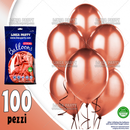 PALLONCINI ROSA GOLD METALLIZZATI - Pz.100 - ø cm.30