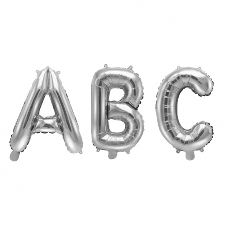 PALLONCINI A FORMA DI NUMERO ARGENTO PICCOLI 40cm (gonfiaggio SOLO ad aria)