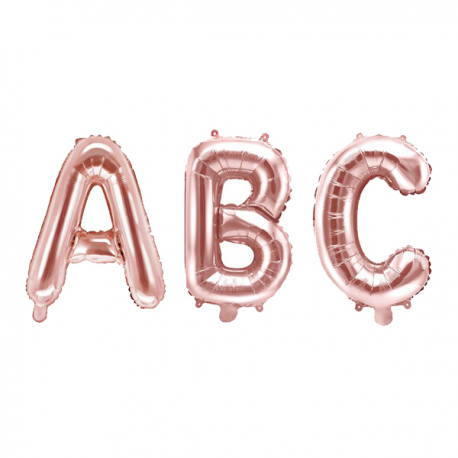 PALLONCINI A FORMA DI NUMERO ROSA GOLD PICCOLI 40cm (gonfiaggio SOLO ad aria)