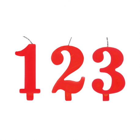 CANDELINE A FORMA DI NUMERO ROSSE