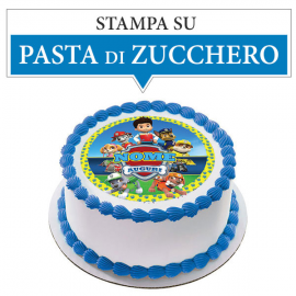 Cialda personalizzata PAW PATROL tonda (stampa su pasta di zucchero)