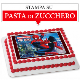 Cialda personalizzata SPIDERMAN rettangolare (stampa su pasta di zucchero)