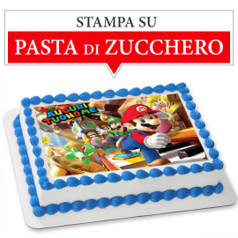 Cialda personalizzata SUPER MARIO rettangolare (stampa su pasta di zucchero)