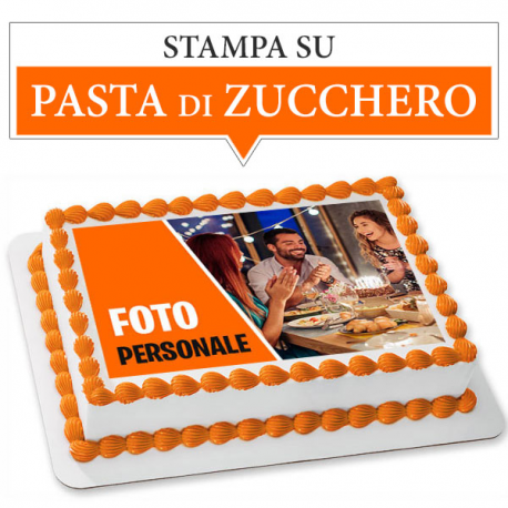 Cialda FOTO PERSONALE rettangolare (stampa su pasta di zucchero)
