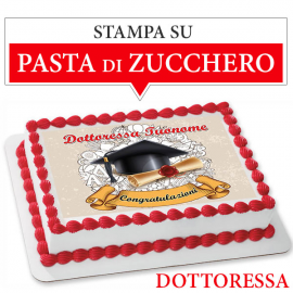 Cialda personalizzata LAUREA LEI rettangolare (stampa su pasta di zucchero)