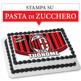 Cialda personalizzata MILAN rettangolare (stampa su pasta di zucchero)