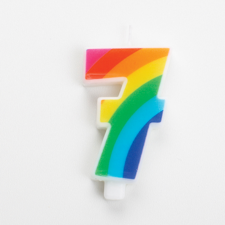 CANDELINA NUMERO 7 RAINBOW SCINTILLANTE