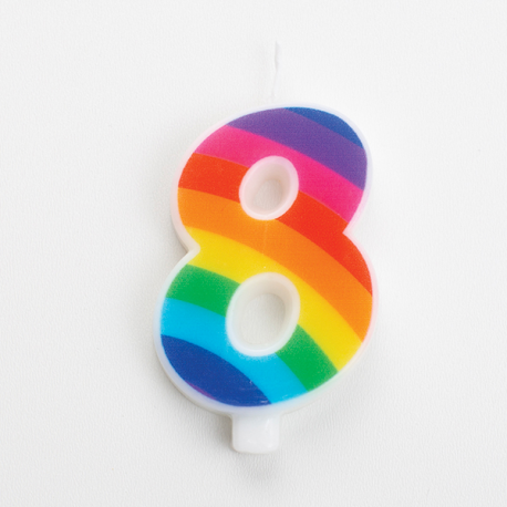 CANDELINA NUMERO 8 RAINBOW SCINTILLANTE