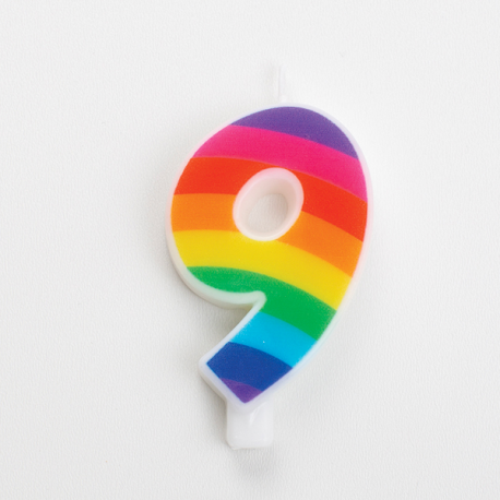 CANDELINA NUMERO 9 RAINBOW SCINTILLANTE