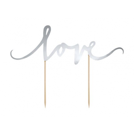 CAKE TOPPER LOVE ARGENTO 17 cm