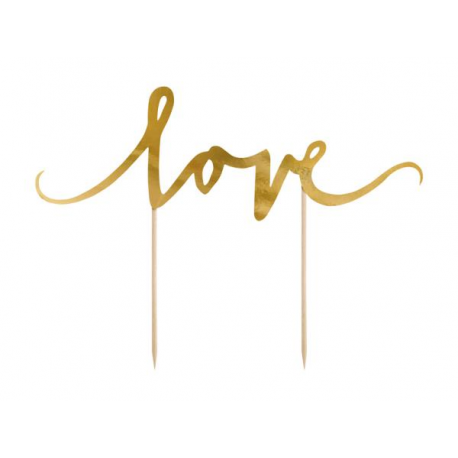 CAKE TOPPER LOVE ORO 17 cm