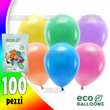 PALLONCINI BIODEGRADABILI COLORI ASSORTITI - 100 PZ.